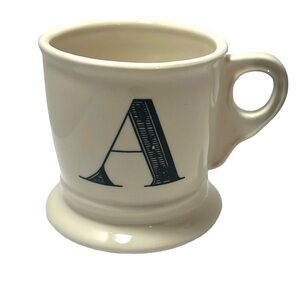 Anthropologie Monogram Mug (aka Mr. Mug) Letter "A" Coffee Cup Classic B&W
